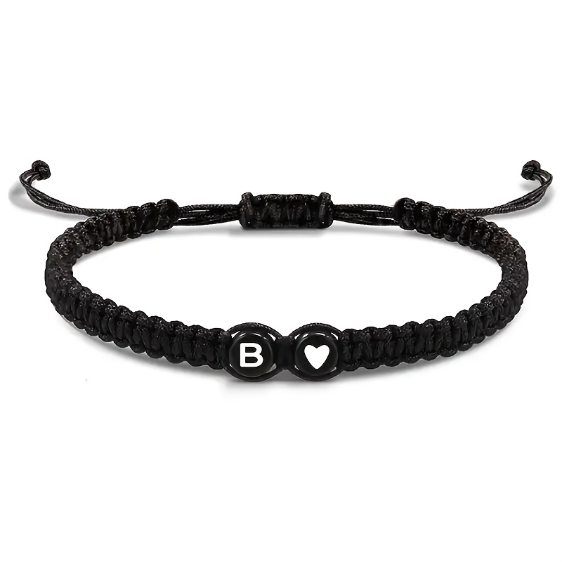 1pc Couple Adjustable Cord 26 Letter Bracelets Men Women Birthday